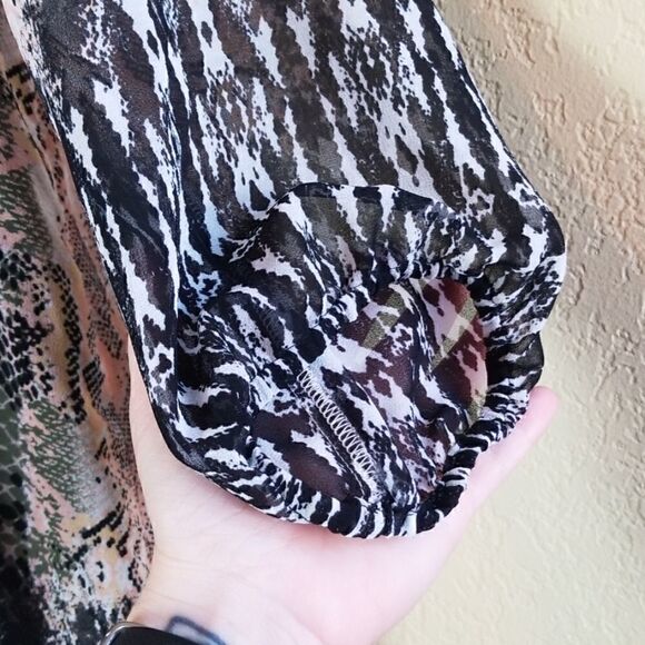 Bar III Long Sleeve Sheer Top - Picture 3 of 7